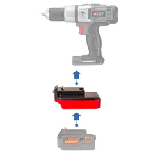 Load image into Gallery viewer, Black and Decker 20V to Porter Cable 18V Battery Adapter