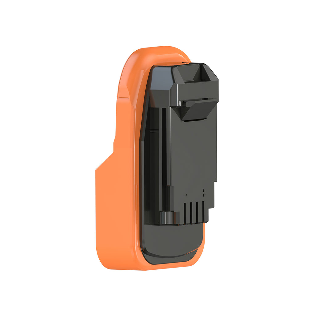 AEG 18V to Black and Decker 20V battery adapter - end view of the tool-side connection