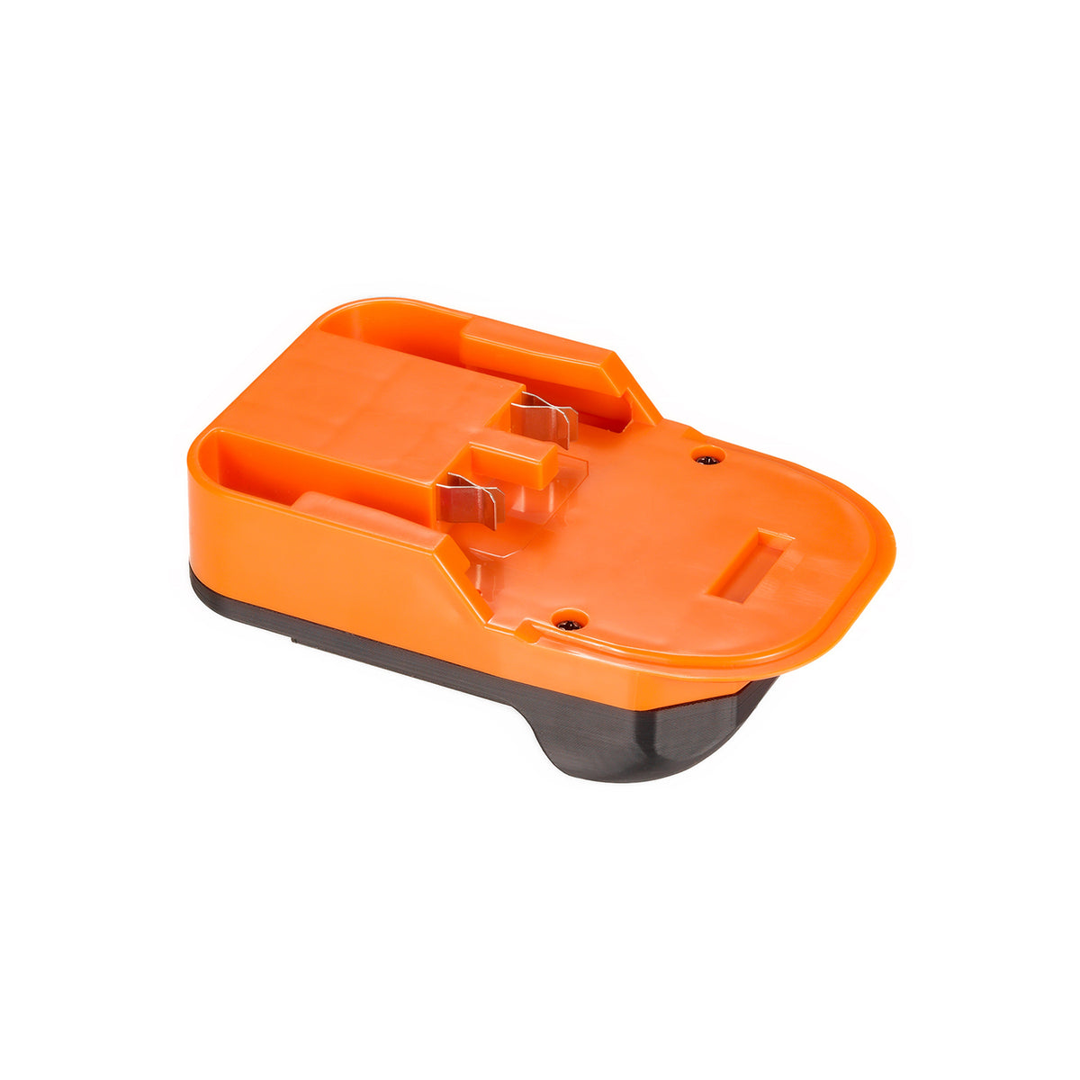 AEG 18V to Masterforce 20V battery adapter - battery-side connection, twin copper spring contacts and guide rails