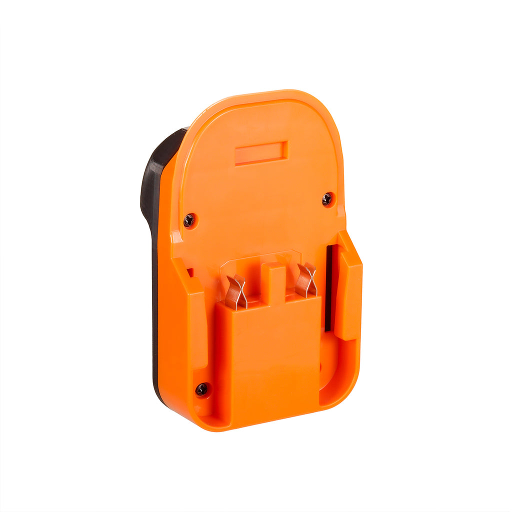AEG 18V to Masterforce 20V battery adapter - battery-side connection, twin copper spring contacts and guide rails