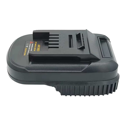 AEG 18V to Ozito 18V PXC battery adapter - tool-side plateau upward over the ribbed battery-side skirt