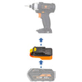 AEG 18V to WEN 20V battery adapter - compatibility diagram showing battery, adapter and impact driver