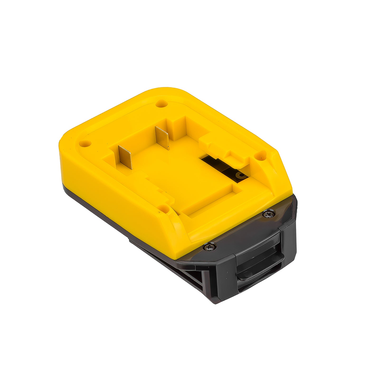 Bauer 20V to Porter Cable 18V Ni-Cd battery adapter - battery-side connection, pocket with twin terminal blades