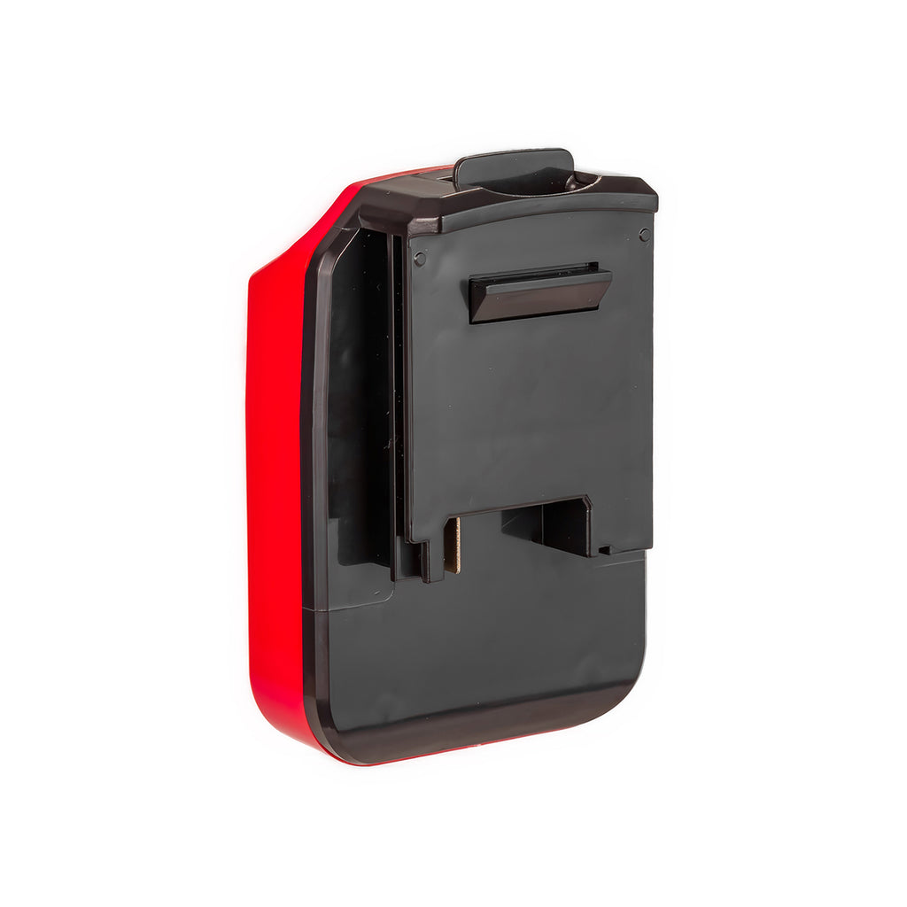Black and Decker 20V to Porter Cable 18V Ni-Cd battery adapter - tool-side connection with the locating slot and a copper