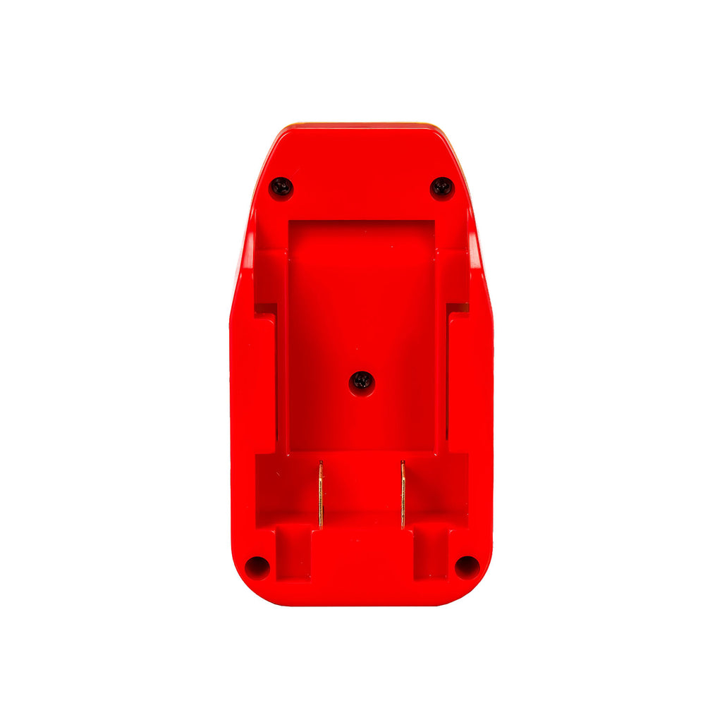Black and Decker 20V to Hercules 20V battery adapter - battery-side connection in the red base with twin copper blades