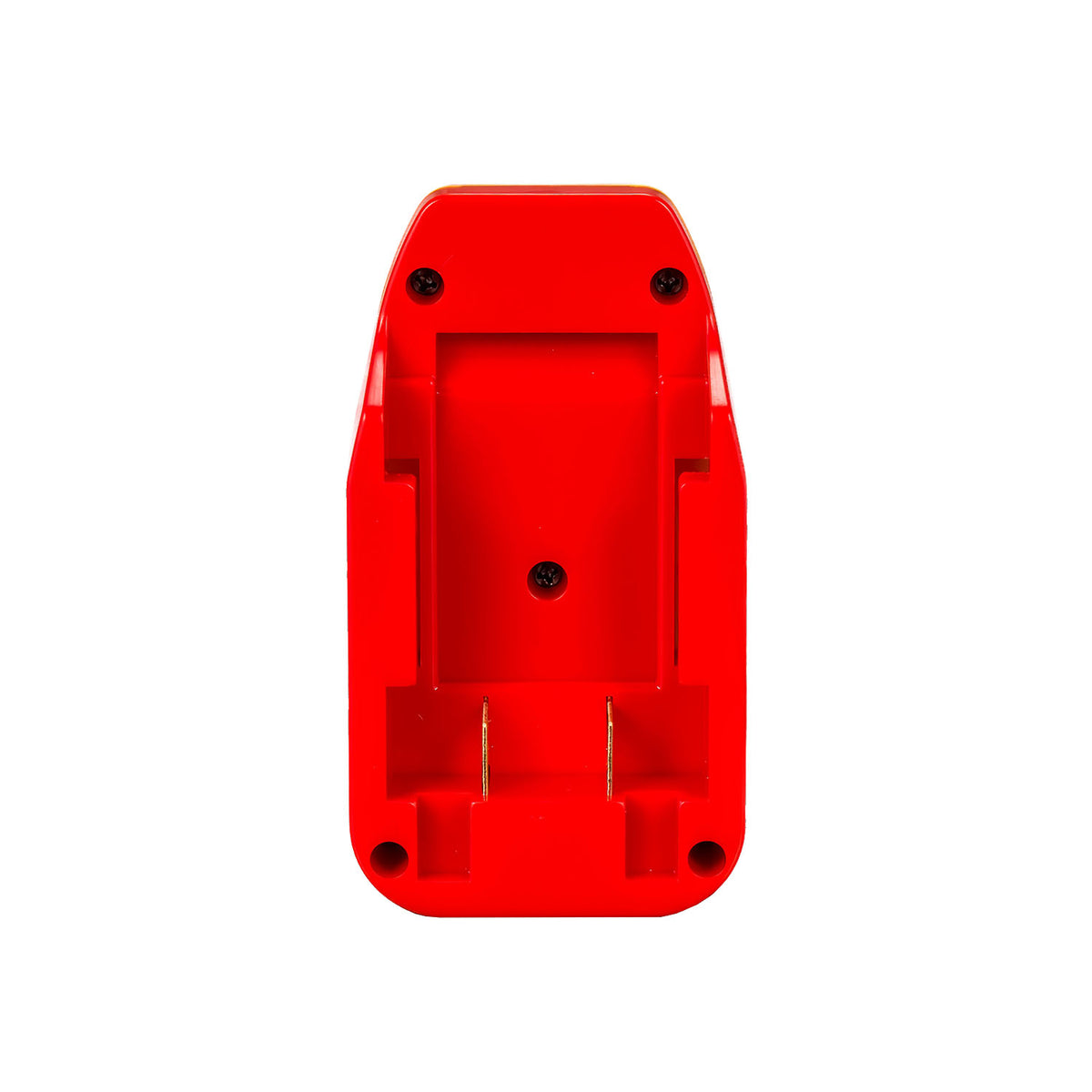 Black and Decker 20V to Hercules 20V battery adapter - battery-side connection in the red base with twin copper blades