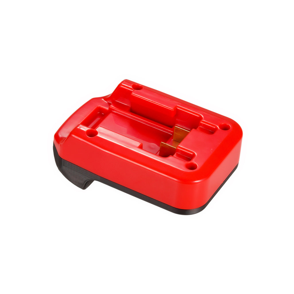 Black and Decker 20V to Masterforce 20V battery adapter - battery-side connection, twin copper blades, rails and screw holes