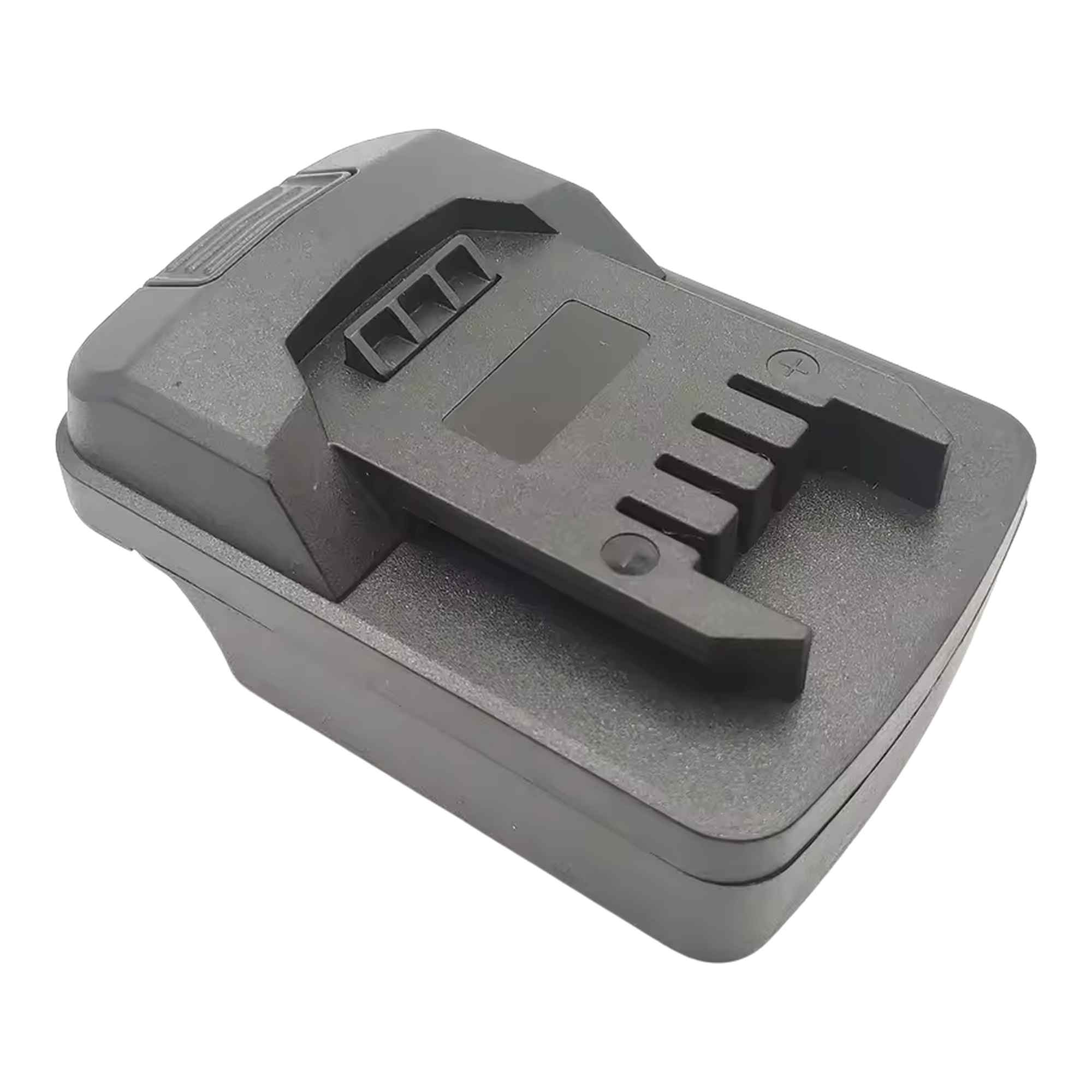 Black and Decker 20V to Parkside X20V battery adapter - Parkside tool-side connection, angled top view of the body