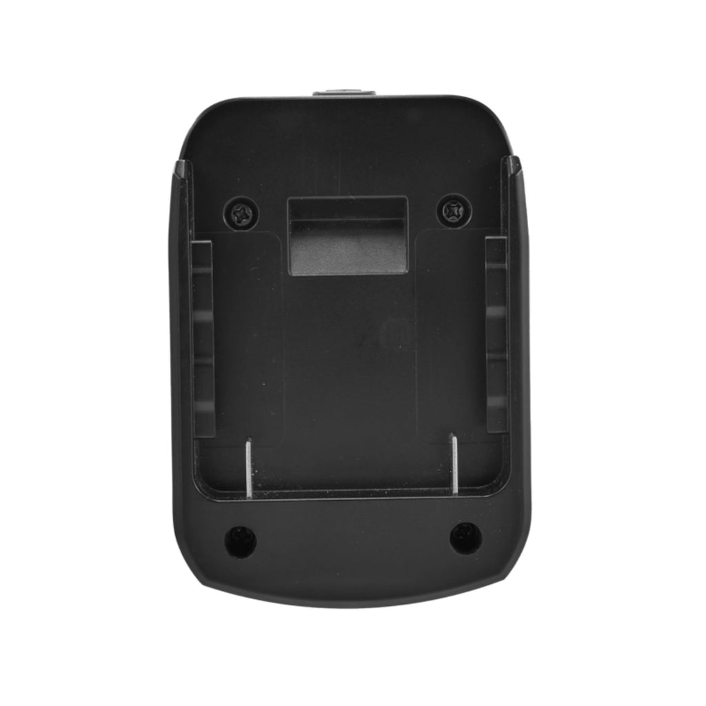 Bosch 18V GBA (Blue) to Bosch 18V PBA (Green) battery adapter - battery-side connection seen face-on, with the guide grooves
