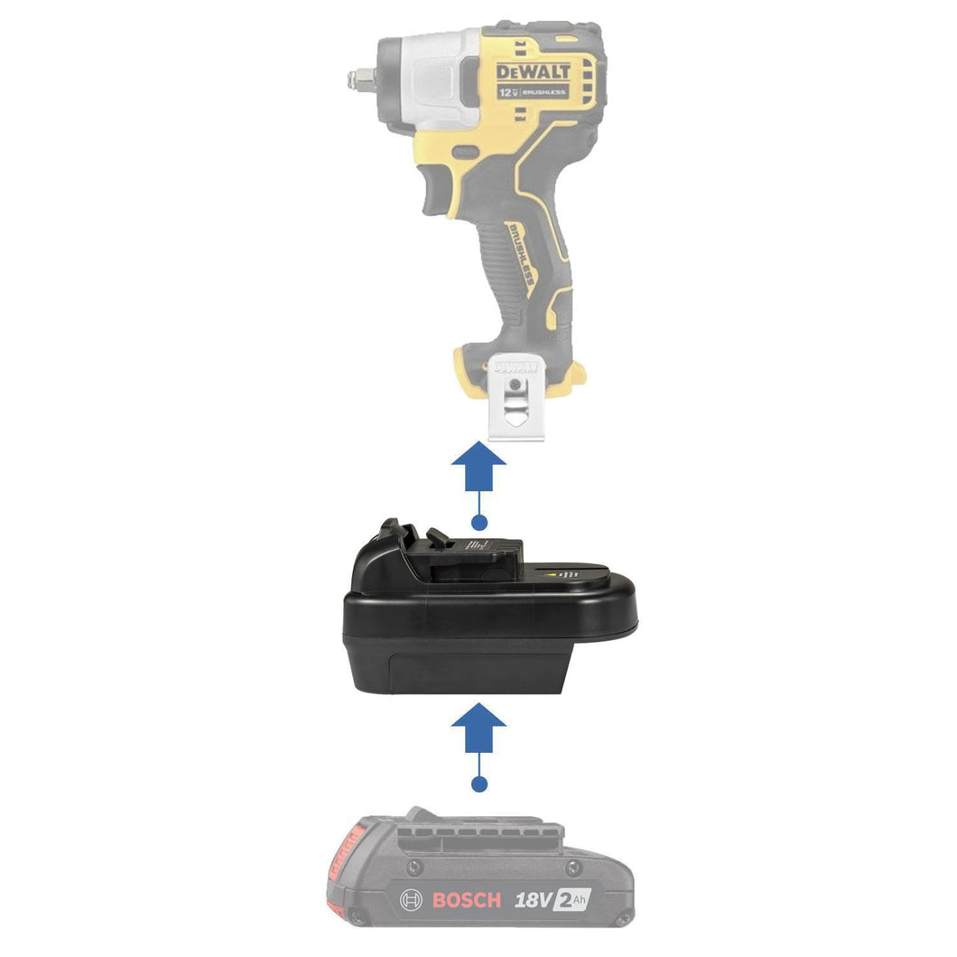 Bosch (Blue) 18V to DeWalt 12V Battery Adapter