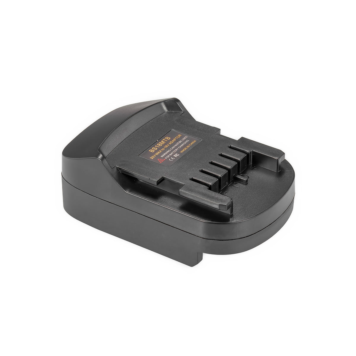Bosch 18V GBA (Blue) to Metabo CAS 18V battery adapter - Metabo CAS tool-side connection, five terminal slots, guide channel