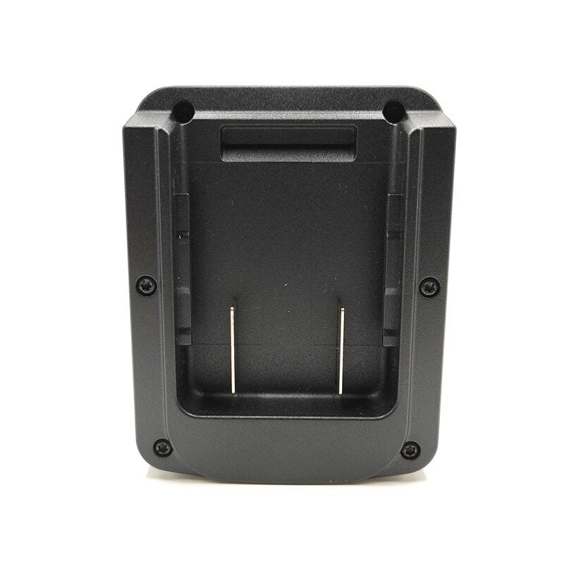 CAT 18V to DeWalt 20V MAX battery adapter - CAT battery-side connection, twin blade terminals in the pocket and four screws