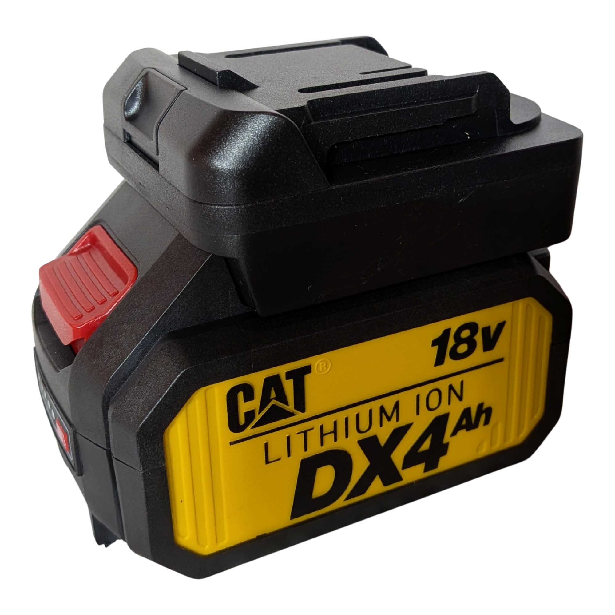 CAT 18V to Makita 18V LXT battery adapter - fitted to the CAT 18V battery, Makita tool-side face upward