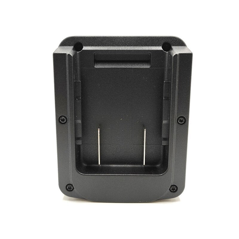 CAT 18V to Milwaukee M18 battery adapter - CAT battery-side connection, twin blade terminals in the pocket and four screws