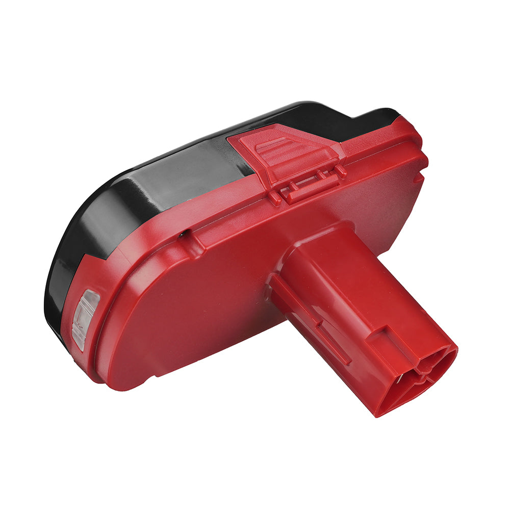Craftsman 20V to Craftsman 19.2V C3 Ni-Cd battery adapter - red tool-side post with its contact slots, over the black base