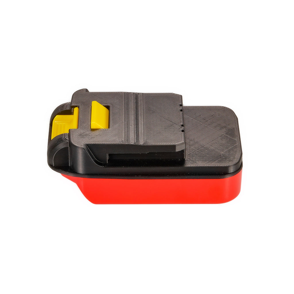 Craftsman 20V to Chicago Electric 18V battery adapter - Chicago Electric tool-side connection over the red body