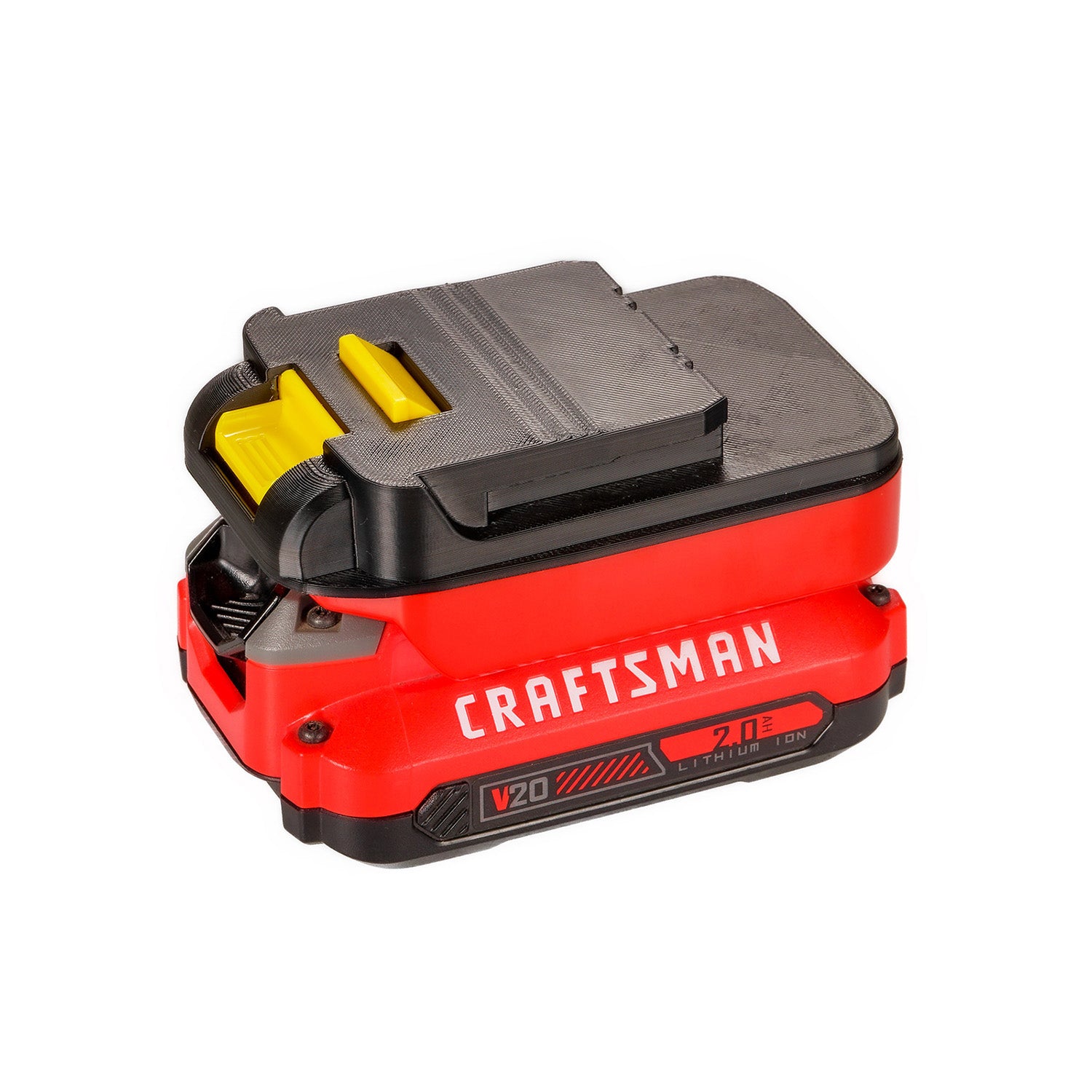 Craftsman 20V to Chicago Electric 18V battery adapter - fitted to the Craftsman 20V battery, Chicago Electric tool side up