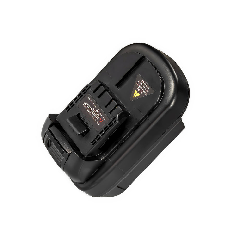 DeWalt 20V MAX to DeWalt 12V MAX battery adapter - 12V MAX tool-side connection, terminal slots and side vent slots