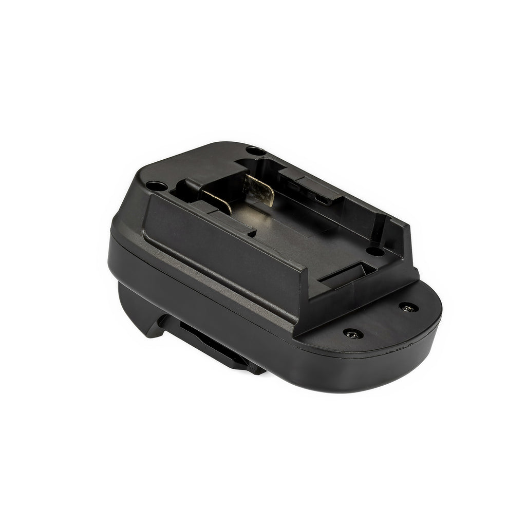DeWalt 20V MAX to DeWalt 12V MAX battery adapter - battery-side connection, two upright terminal blades and fixing screws