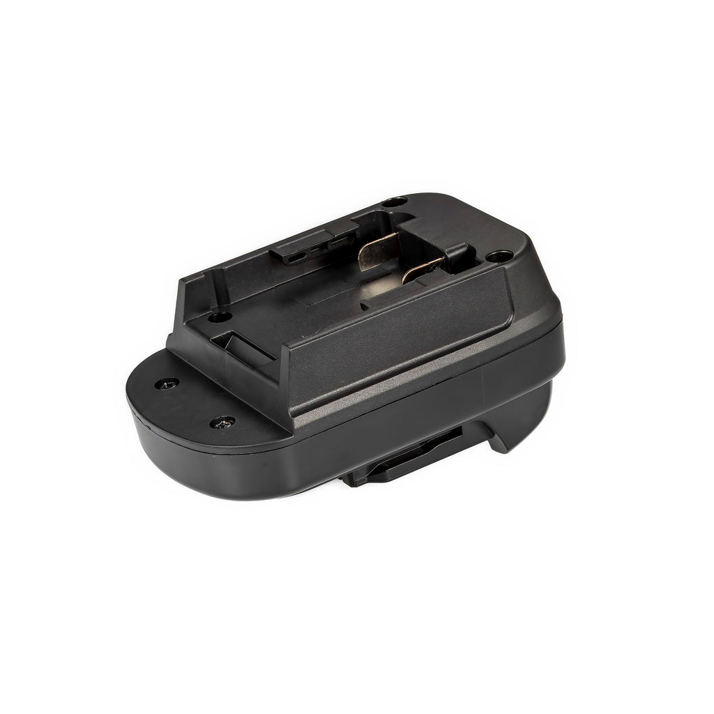 DeWalt 20V MAX to DeWalt 12V MAX battery adapter - battery-side connection, two upright terminal blades and fixing screws