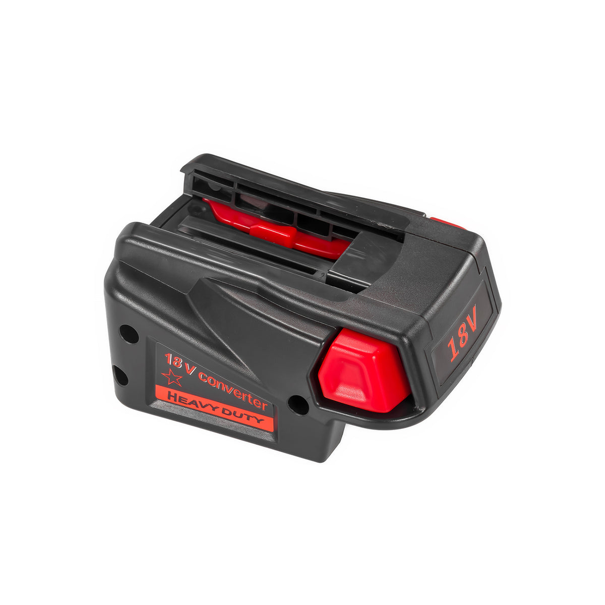 DeWalt 20V MAX to Milwaukee V18 Ni-Cd battery adapter - Milwaukee tool-side connection with terminal slots