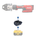 DeWalt 20V MAX to RIDGID Plumbing battery adapter - compatibility diagram with cordless pipe press tool