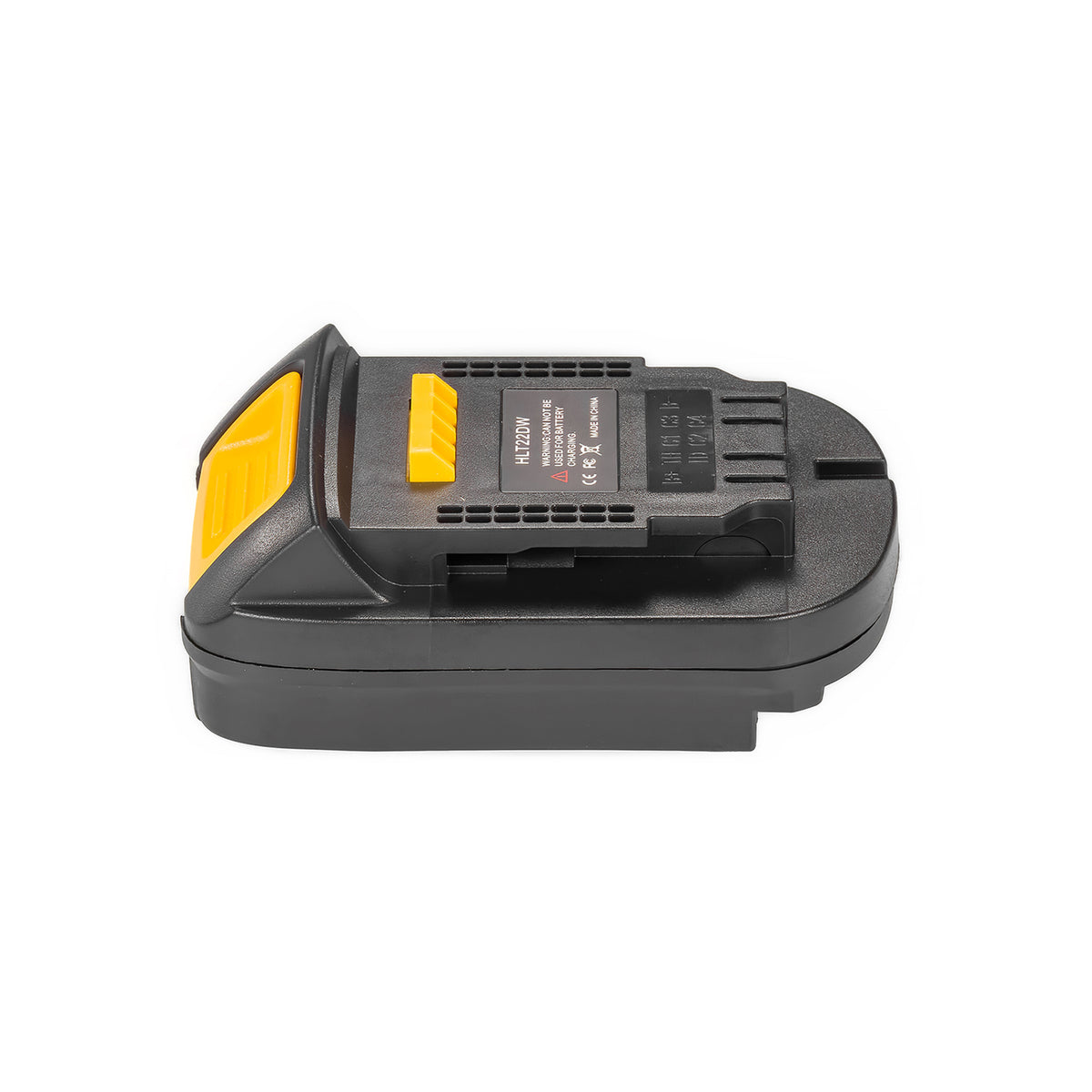 Hilti 22V to DeWalt 20V MAX battery adapter - DeWalt tool-side connection with the release button