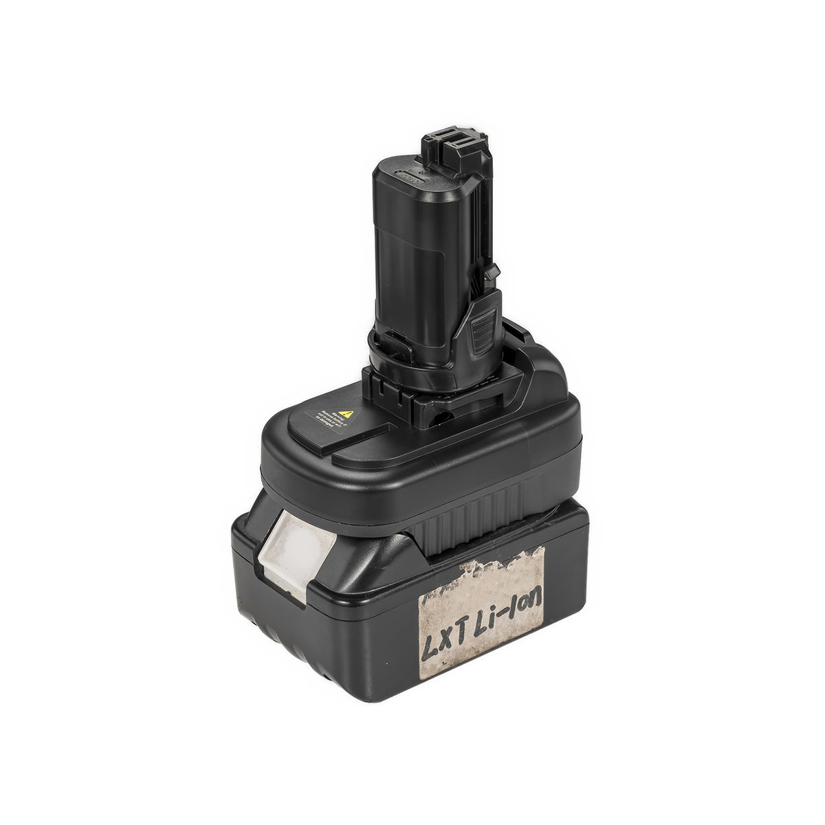 Makita 18V LXT to Dremel 12V 8220/8250 battery adapter - fitted to the battery, Dremel 12V tool-side post upward