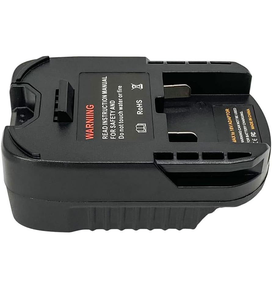 Makita 18V LXT to AEG 18V battery adapter - side view of the AEG tool-side connection and the ribbed body
