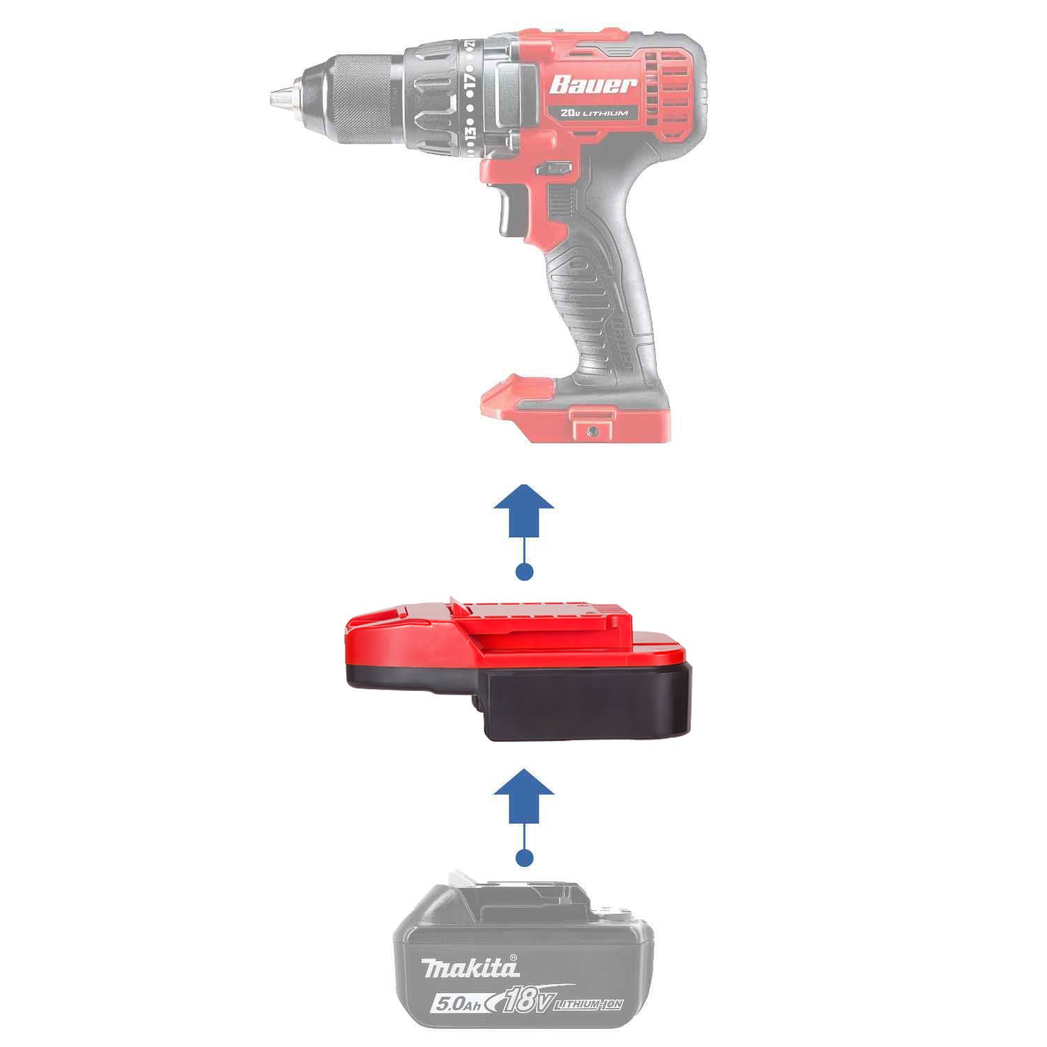 Makita 18V to Bauer 20V Battery Adapter