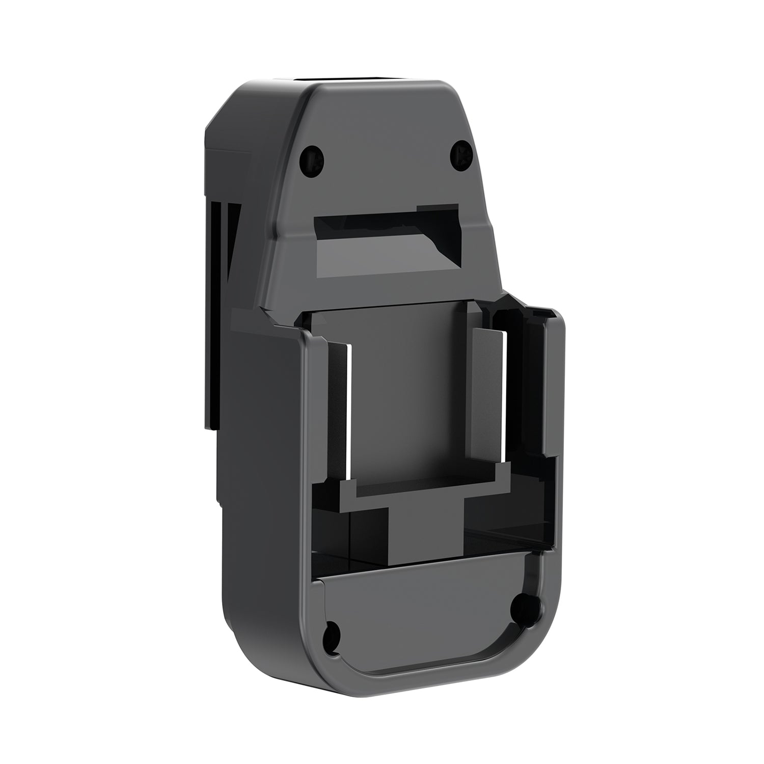 Makita 18V LXT to Craftsman 20V Bolt-On battery adapter - battery-side connection with the rails and twin copper contacts