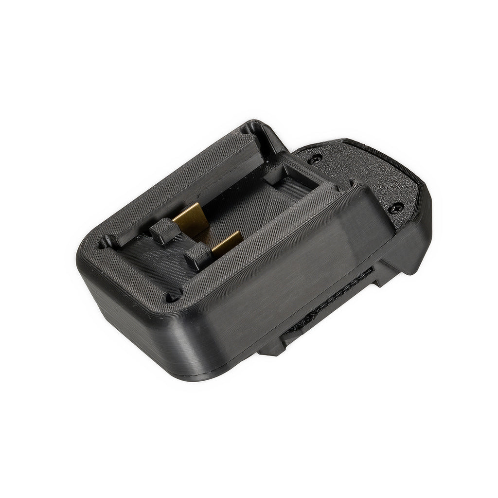 Mastercraft 20V (PWRPOD / Blue) to Makita 18V LXT battery adapter - battery-side connection with twin copper blades