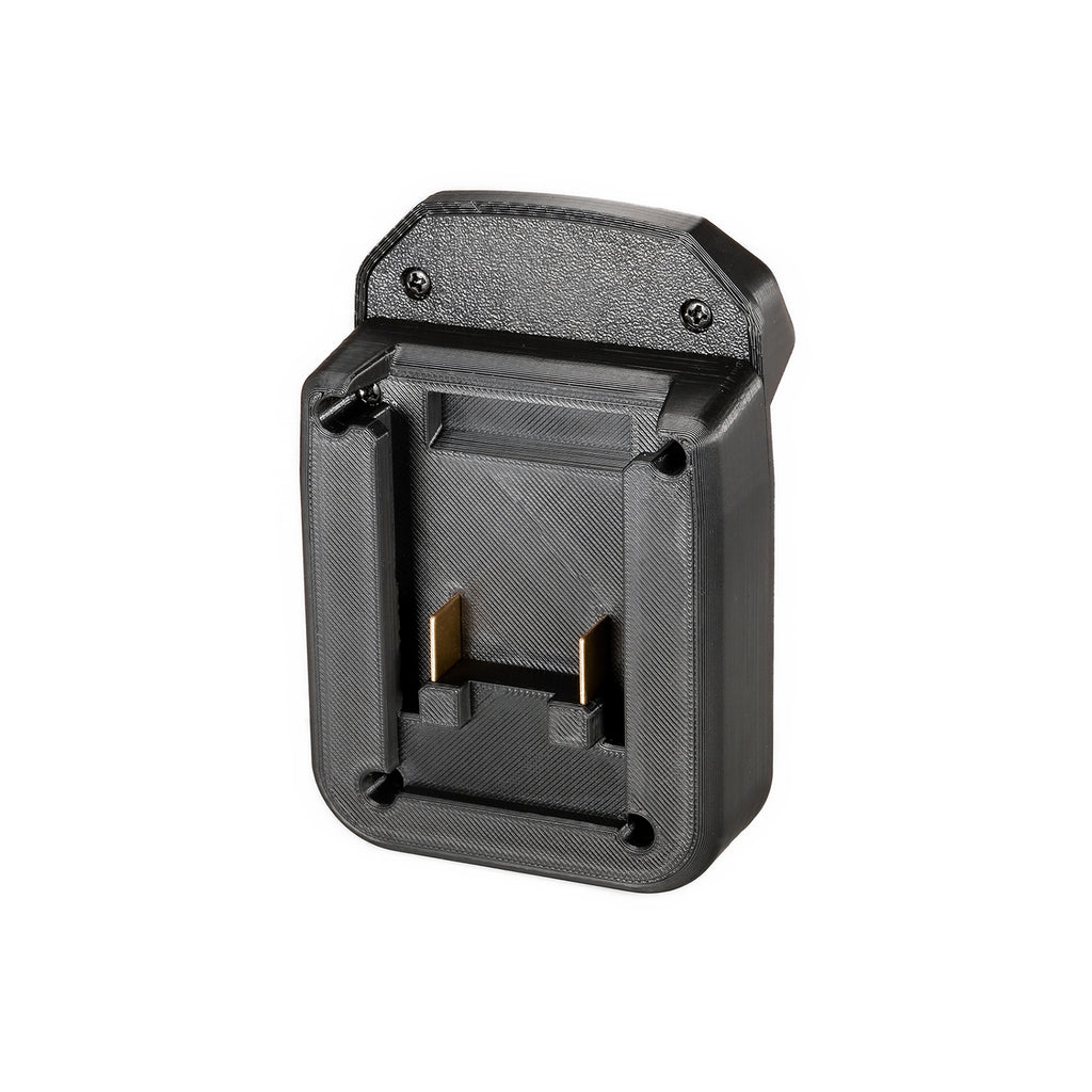Mastercraft 20V (PWRPOD / Blue) to RIDGID Plumbing battery adapter - plan view of the battery-side connection with two
