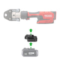 Mastercraft 20V (PWRPOD / Blue) to RIDGID Plumbing battery adapter - compatibility diagram with cordless pipe press tool