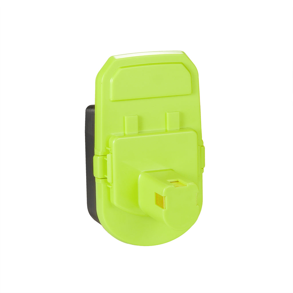Mastercraft 20V (PWRPOD / Blue) to Ryobi 18V ONE+ battery adapter - Ryobi tool-side post and its copper contact seen head-on