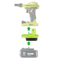 Mastercraft 20V (PWRPOD / Blue) to Ryobi 18V ONE+ battery adapter - compatibility diagram with inflator