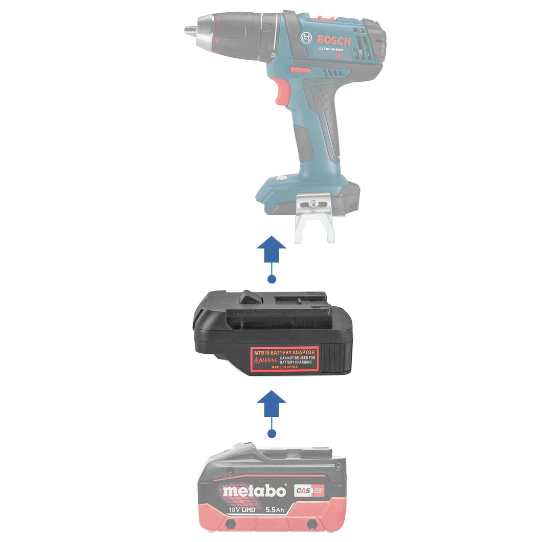 Metabo 18V CAS to Bosch (Blue) 18V Battery Adapter