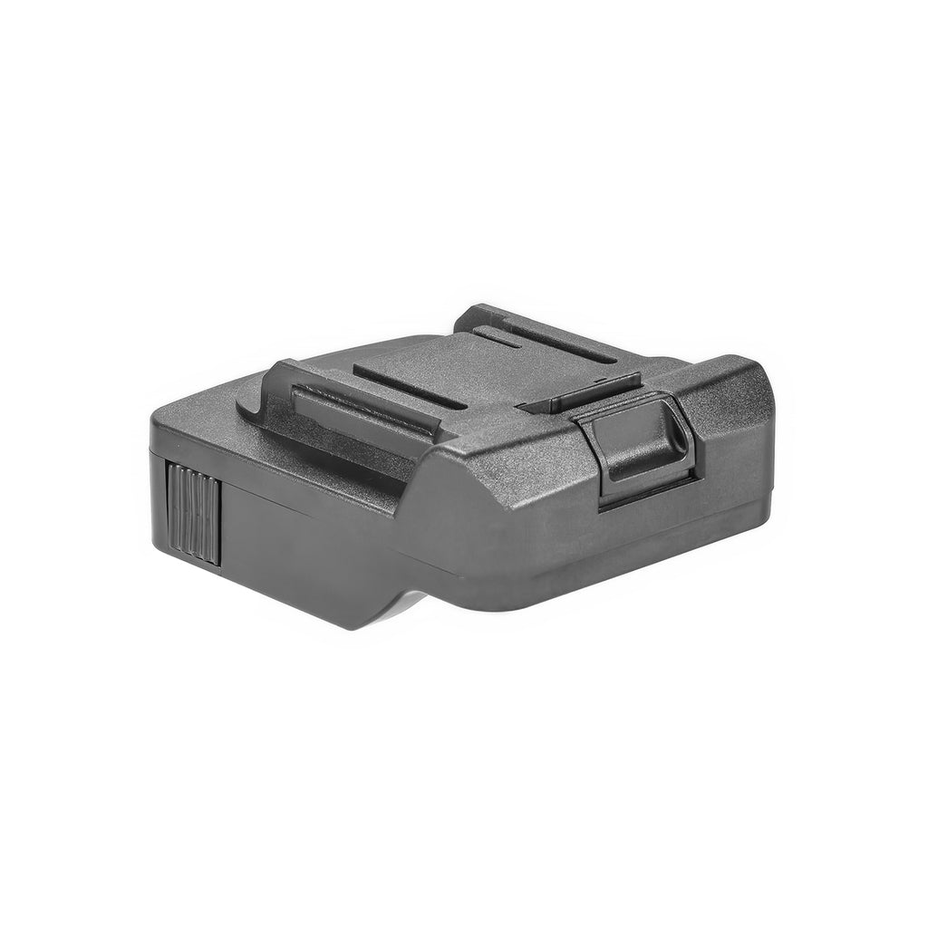 Metabo CAS 18V to Makita 18V LXT battery adapter - Makita tool-side connection, terminal block, rails and side release button