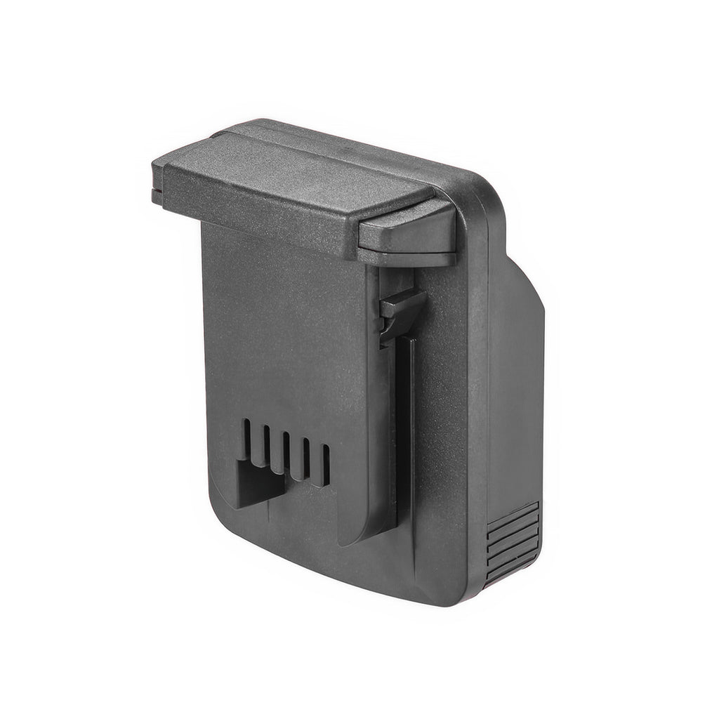 Metabo CAS 18V to Milwaukee M18 battery adapter - Milwaukee tool-side connection, raised rail, row of terminal slots