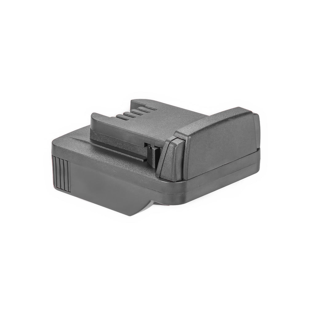 Metabo CAS 18V to Milwaukee M18 battery adapter - Milwaukee tool-side connection, raised rail, row of terminal slots