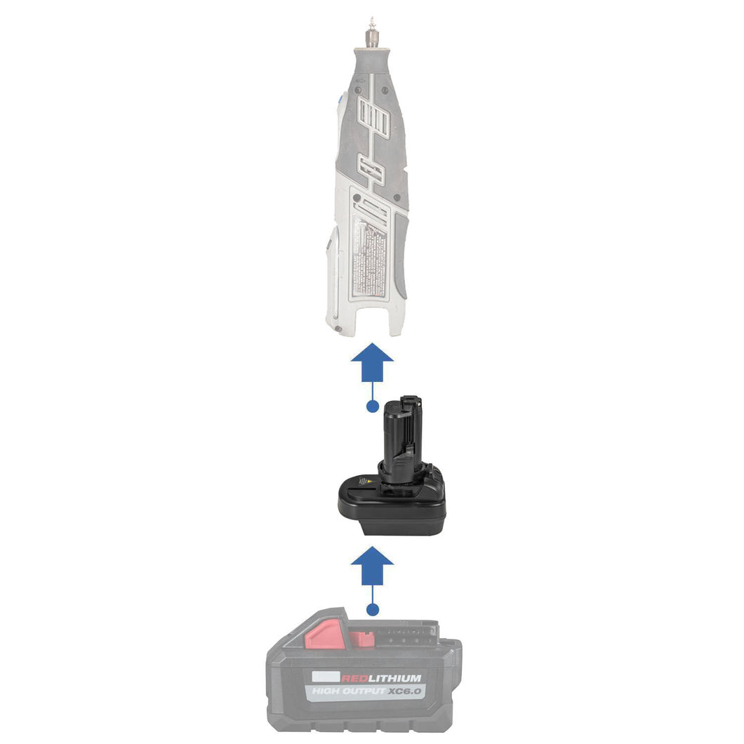 Milwaukee 18V to Dremel 12V (8220 8250)  Battery Adapter
