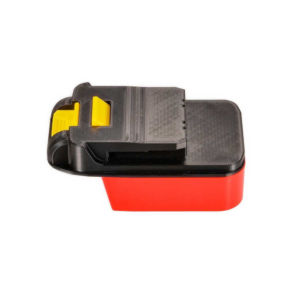 Milwaukee M18 to Chicago Electric 18V battery adapter - Chicago Electric tool-side connection above the battery-side base