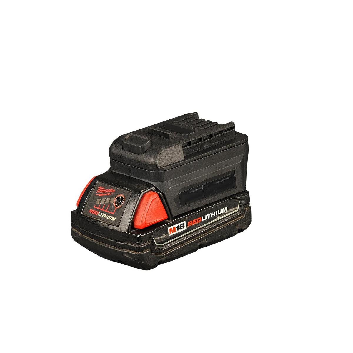 Milwaukee M18 to Mastercraft 20V (PWRPOD / Blue) battery adapter - fitted to the battery, Mastercraft tool-side connection