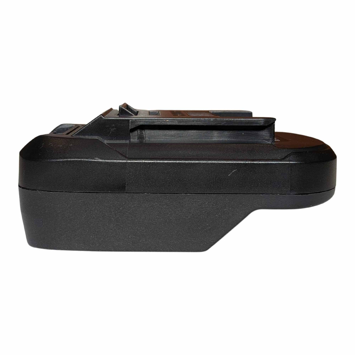 Parkside X20V to Ozito 18V PXC battery adapter - side profile of the body with the tool-side tongue above