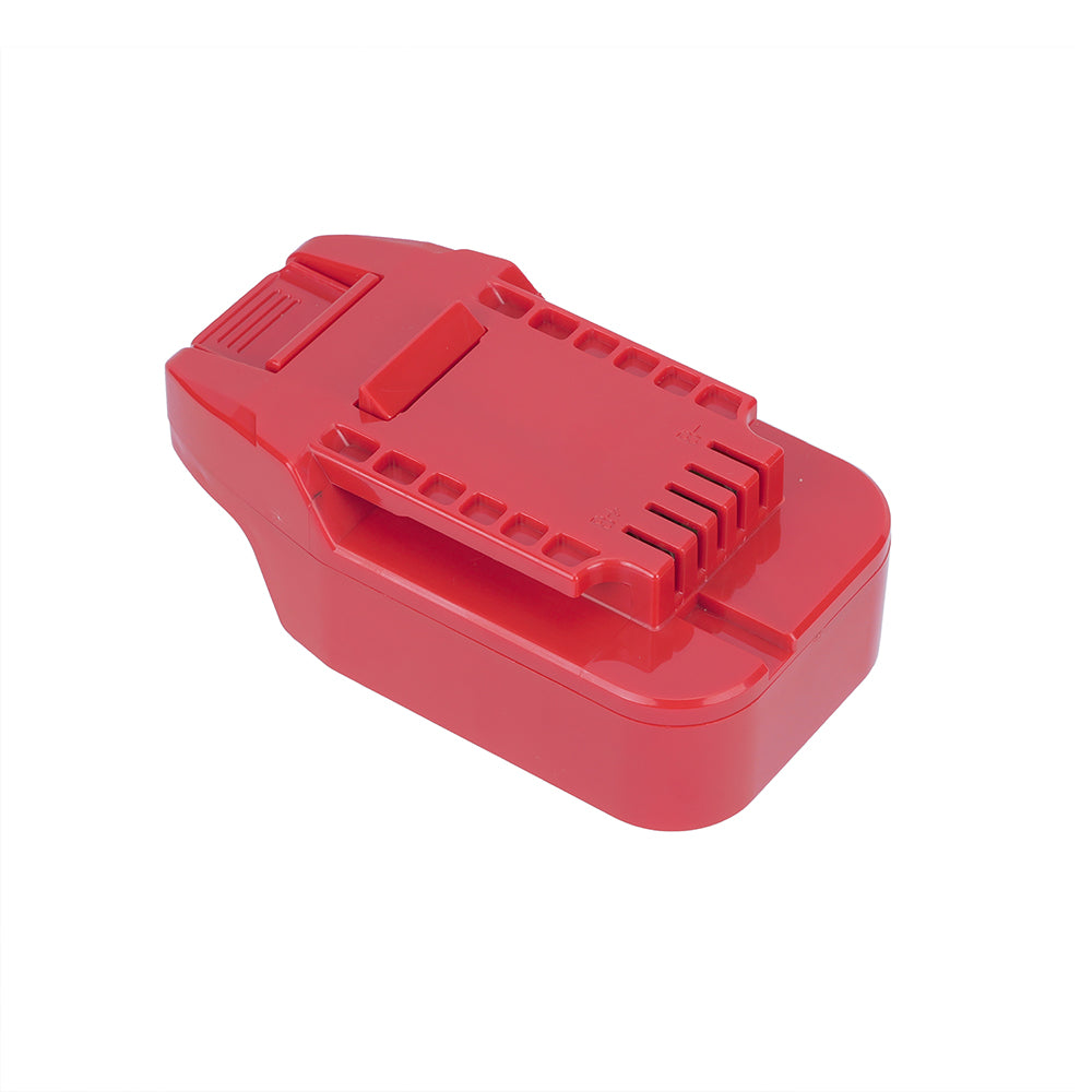Porter Cable 20V to Bauer 20V battery adapter - Bauer tool-side connection with the raised centre rail and side grooves