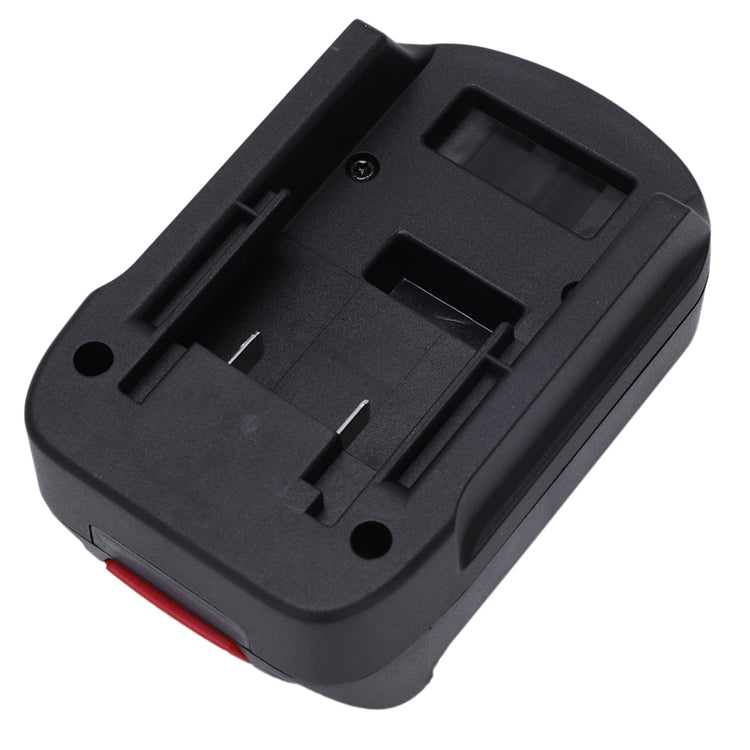 Porter Cable 20V to Bosch 18V GBA (Blue) battery adapter - battery-side rail channel with twin copper contacts