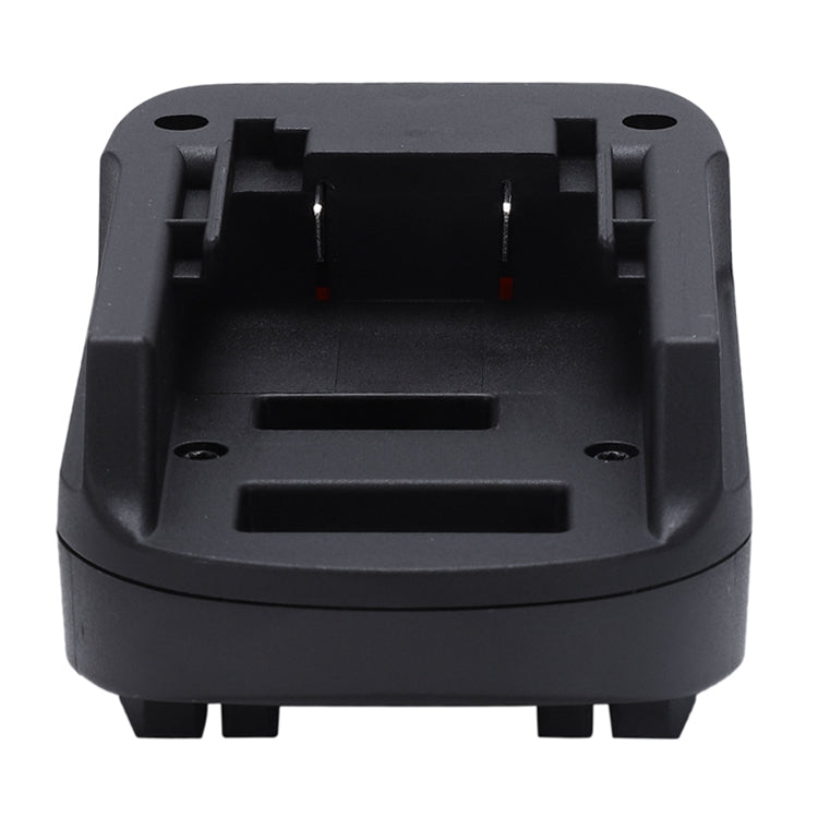 Porter Cable 20V to Bosch 18V GBA (Blue) battery adapter - end view of the battery-side channel and contacts