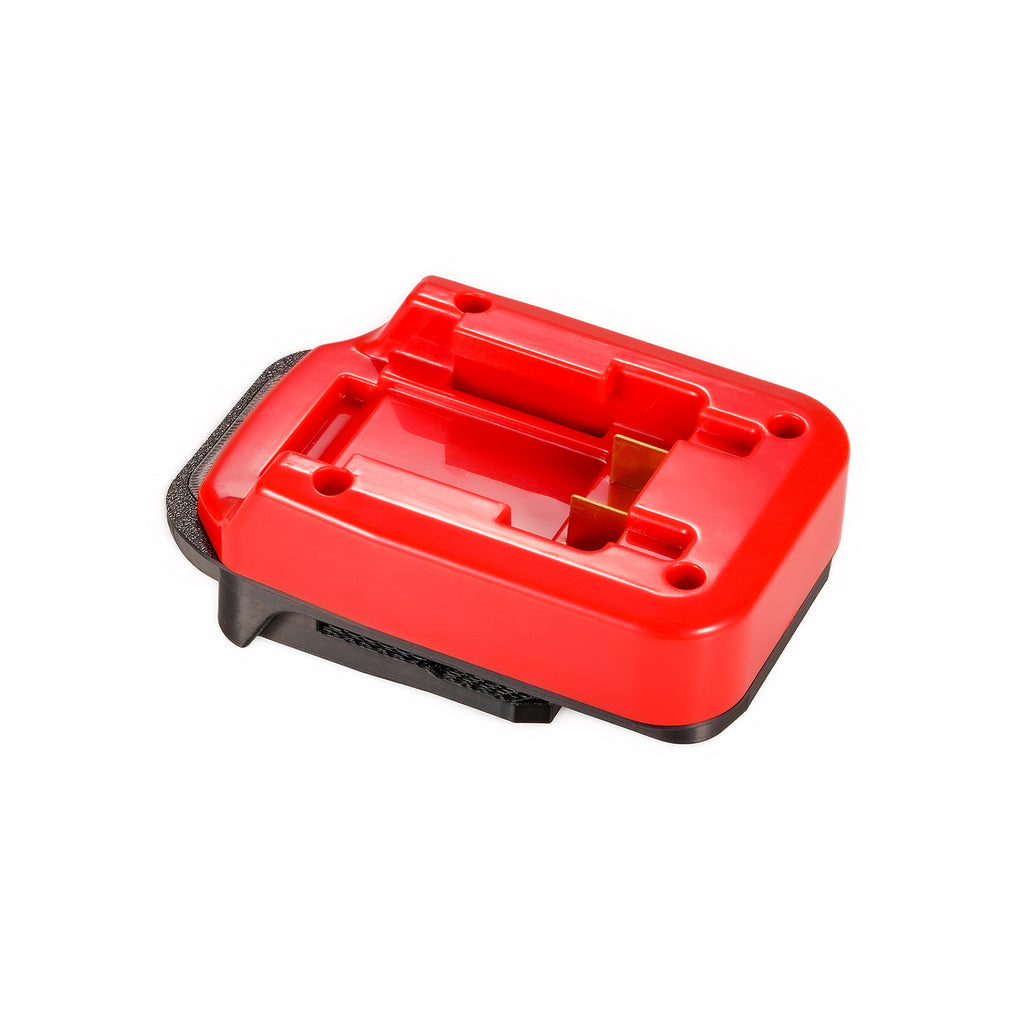 Porter Cable 20V to Chicago Electric 18V battery adapter - battery-side connection with twin copper terminal blades