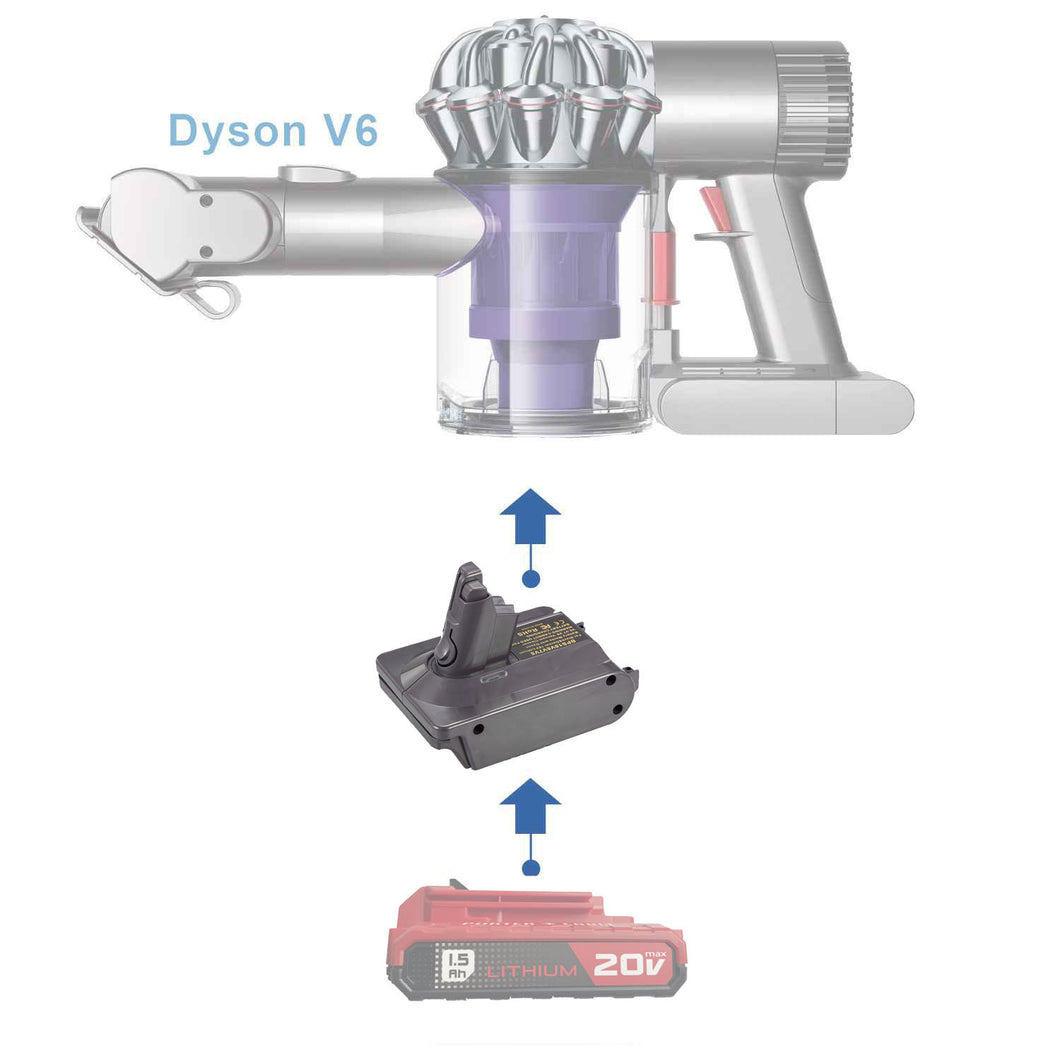 Porter Cable 20V to Dyson V6 Battery Adapter