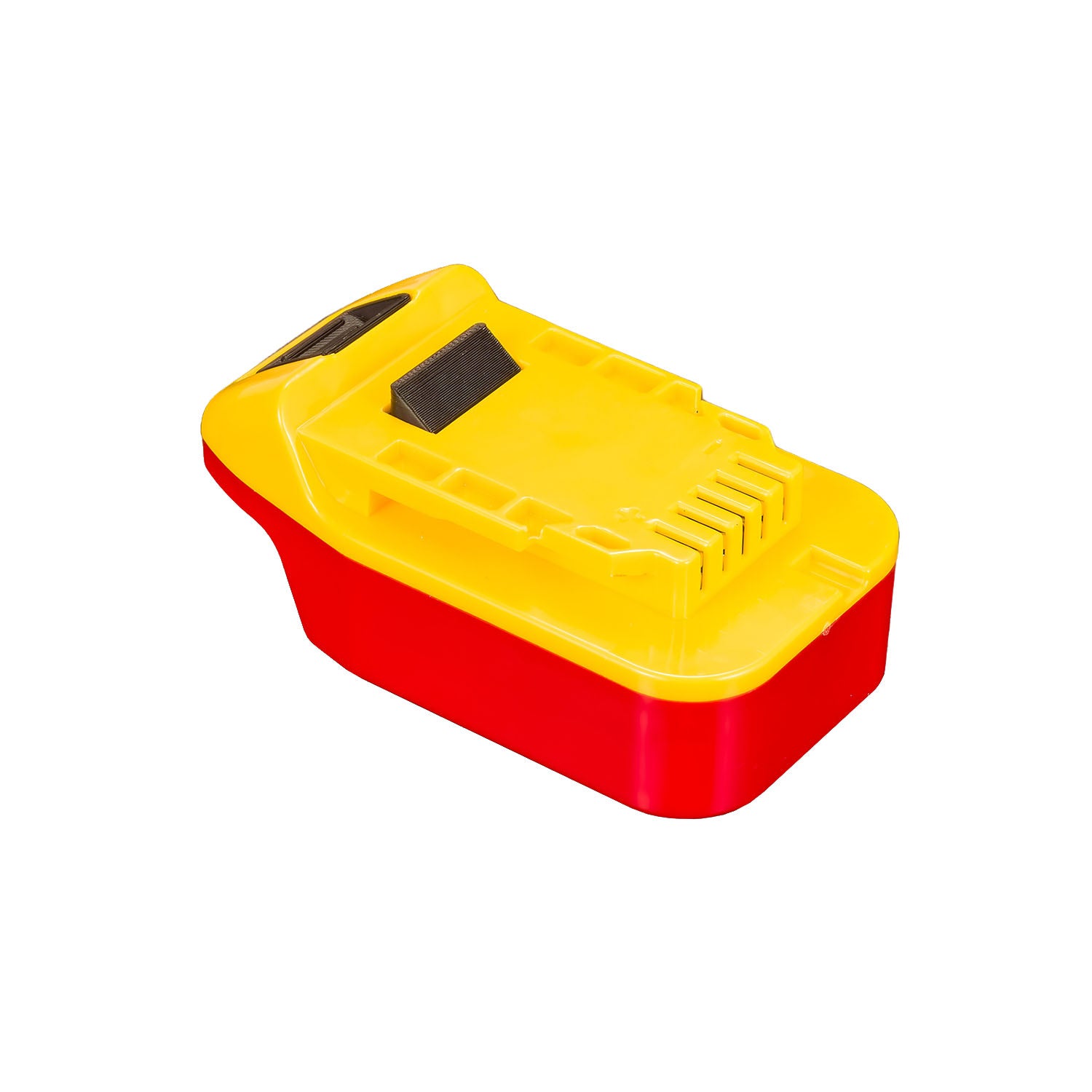 Porter Cable 20V to Hercules 20V battery adapter - Hercules tool-side connection and latch rail, seen from above